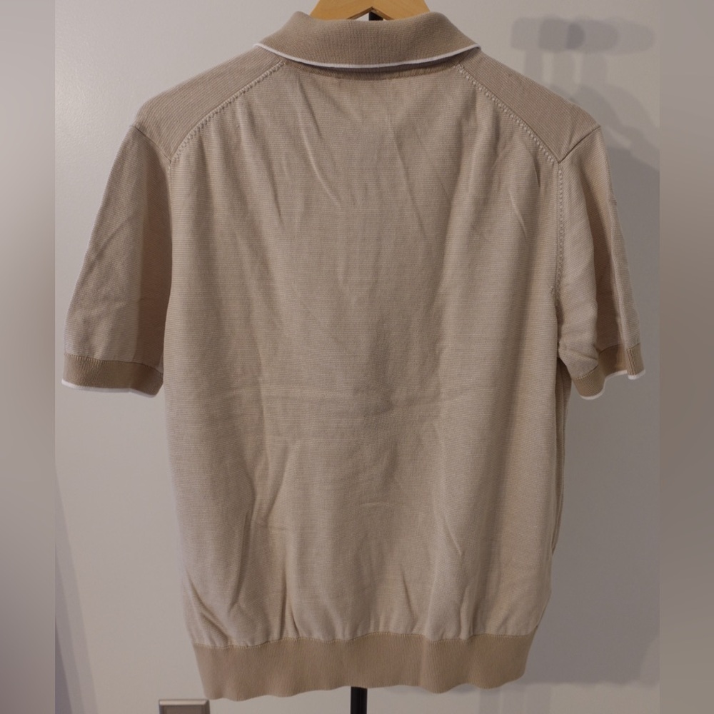 Mango Light Tan Polo Shirt View 5
